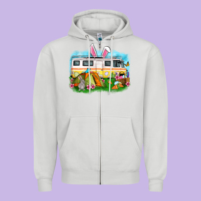 Easter Day Camper Zipper Hoodie Designed By Oliviacreatesart