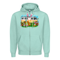 Seafoam Easter Day camper Zipper Hoodie - OliviaCreatesArt