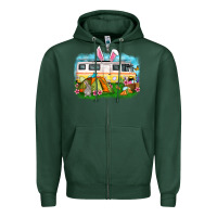 Sports Green Easter Day camper Zipper Hoodie - OliviaCreatesArt