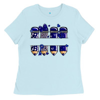 Baby Blue valentine's day school pencils navy blue Ladies Tee - MaliasSmallBusiness