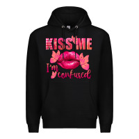 Black Kiss me i'm so confused Valentine's Day Premium Hoodie - FaDigitalArtStudio