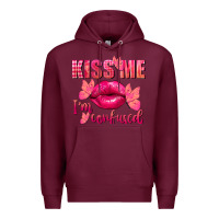 Burgundy Kiss me i'm so confused Valentine's Day Premium Hoodie - FaDigitalArtStudio
