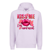 Lilac Kiss me i'm so confused Valentine's Day Premium Hoodie - FaDigitalArtStudio
