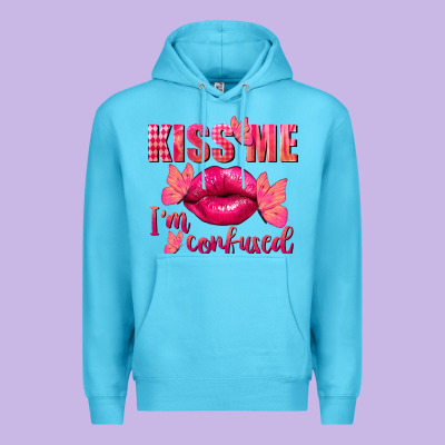 Kiss Me I'm So Confused Valentine's Day Premium Hoodie Designed By Fadigitalartstudio