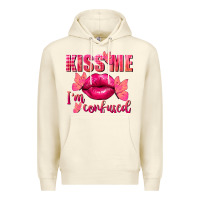Sandshell Kiss me i'm so confused Valentine's Day Premium Hoodie - FaDigitalArtStudio