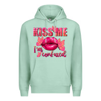 Seafoam Kiss me i'm so confused Valentine's Day Premium Hoodie - FaDigitalArtStudio