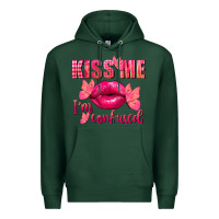 Sports Green Kiss me i'm so confused Valentine's Day Premium Hoodie - FaDigitalArtStudio