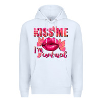 White Kiss me i'm so confused Valentine's Day Premium Hoodie - FaDigitalArtStudio