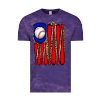 Cloud Purple leopard baseball flag Vintage Tee - JahusDesignShop