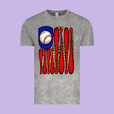Leopard Baseball Flag Vintage Tee Designed By Jahusdesignshop