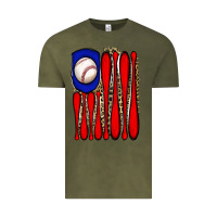 Vintage Olive leopard baseball flag Vintage Tee - JahusDesignShop
