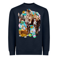 Navy Happy Easter Day Rodeo Heavyweight Sweatshirt - HowdyJamesFarm