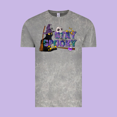 Stay Spooky With Black Cat Vintage Tee Designed By Lillyallendesigns