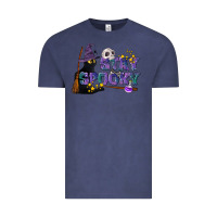 Vintage Denim Stay Spooky With Black Cat Vintage Tee - LillyAllenDesigns