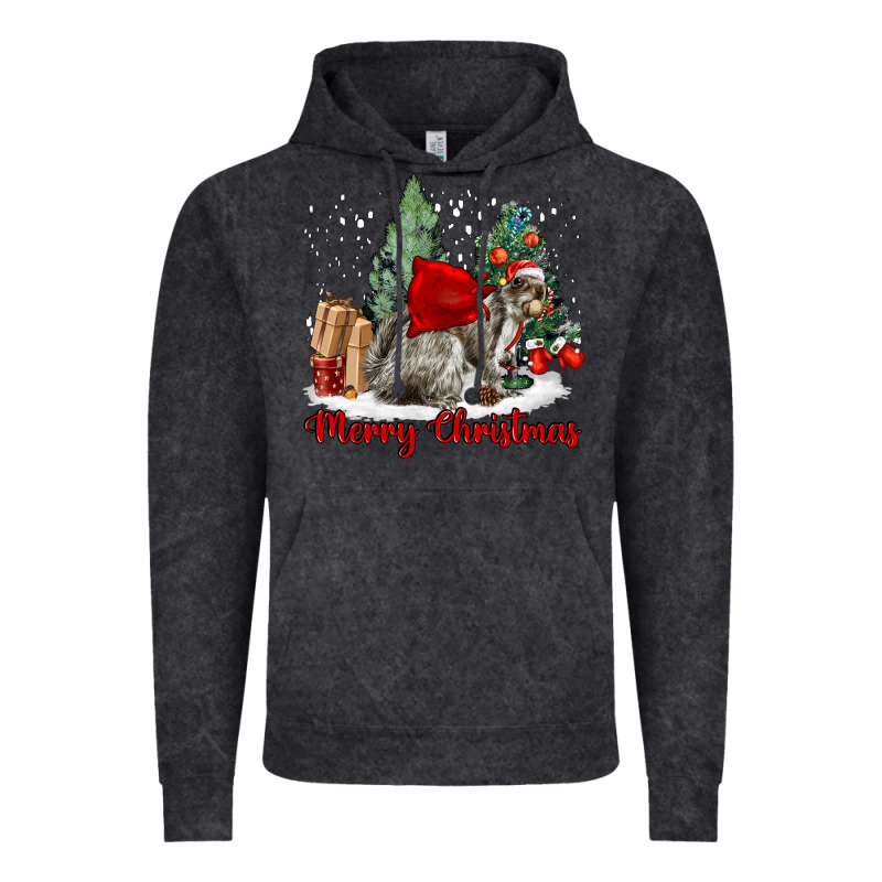 Merry Christmas Gray Squirrel Vintage Hoodie by LillyAllenDesigns | Teevron