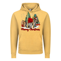 Vintage Mustard Merry Christmas Gray Squirrel Vintage Hoodie - LillyAllenDesigns