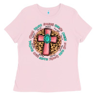 Bubblegum Pink love myself cross Ladies Tee - MaliasSmallBusiness