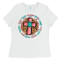 White love myself cross Ladies Tee - MaliasSmallBusiness