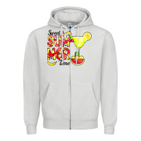 Dove Grey sweet summer time fruits Zipper Hoodie - CowCowDesign