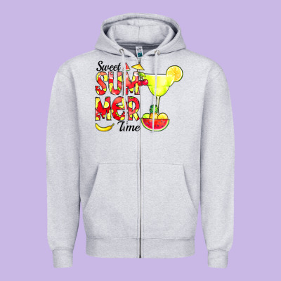 Sweet Summer Time Fruits Zipper Hoodie Designed By Cowcowdesign