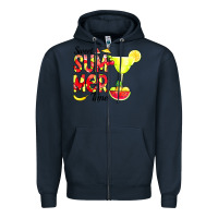 Navy sweet summer time fruits Zipper Hoodie - CowCowDesign