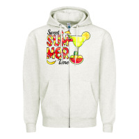 Oatmeal Heather sweet summer time fruits Zipper Hoodie - CowCowDesign