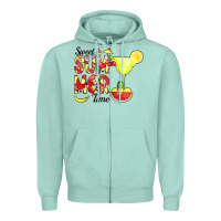 Seafoam sweet summer time fruits Zipper Hoodie - CowCowDesign