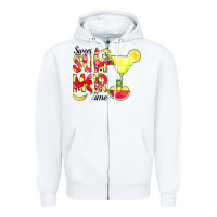White sweet summer time fruits Zipper Hoodie - CowCowDesign