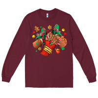 Burgundy Christmas black girl sneakers Long Sleeve Tee - RanaPortraitStore