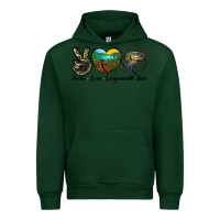 Forest Green peace love largemouth bass Urban Hoodie - LillyAllenDesigns