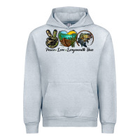 Heather Grey peace love largemouth bass Urban Hoodie - LillyAllenDesigns