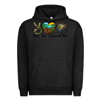 Pigment Black peace love largemouth bass Urban Hoodie - LillyAllenDesigns