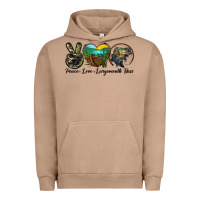 Pigment Burro peace love largemouth bass Urban Hoodie - LillyAllenDesigns