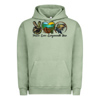 Pigment Oil Green peace love largemouth bass Urban Hoodie - LillyAllenDesigns