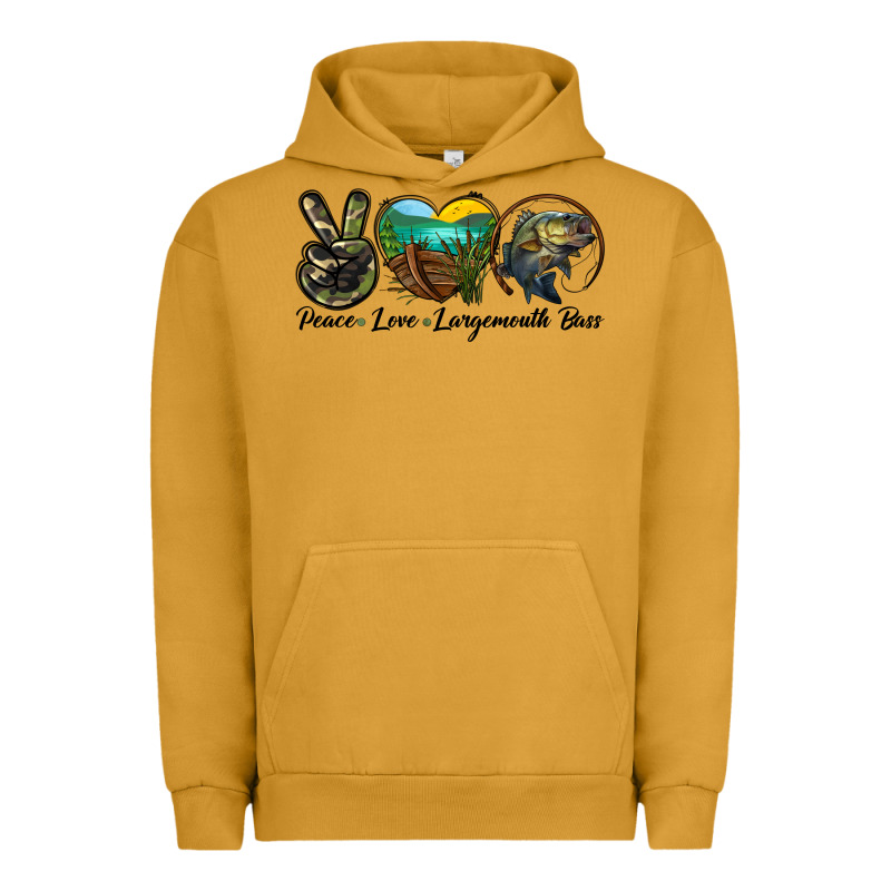 Peace Love Largemouth Bass Urban Hoodie by LillyAllenDesigns | Teevron