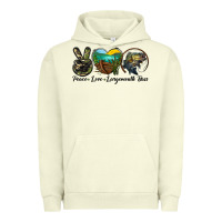 Pigment Pistachio peace love largemouth bass Urban Hoodie - LillyAllenDesigns