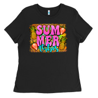 Black summer vibes leopard background Ladies Tee - Jasminsmagicworld