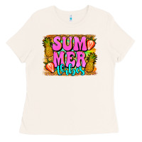 Bone summer vibes leopard background Ladies Tee - Jasminsmagicworld