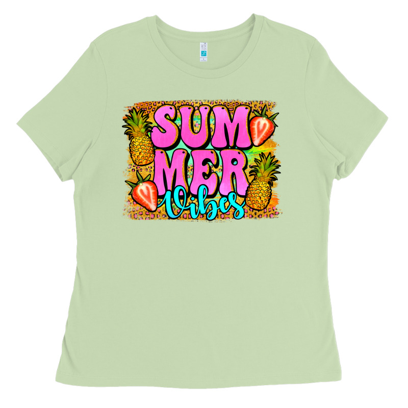 Summer Vibes Leopard Background Ladies Tee by Jasminsmagicworld | Teevron