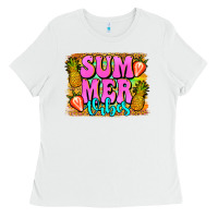 White summer vibes leopard background Ladies Tee - Jasminsmagicworld