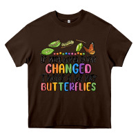Chocolate Brown if nothing ever changed thered be no butterflies Heavy Core Tee - MaliasSmallBusiness