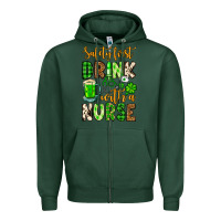 Sports Green St. Patrick's Safety first drink with a Nurse Zipper Hoodie - OliviaCreatesArt