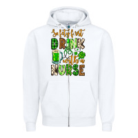 White St. Patrick's Safety first drink with a Nurse Zipper Hoodie - OliviaCreatesArt