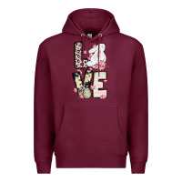 Burgundy Love Easter bunny Premium Hoodie - OliviaCreatesArt