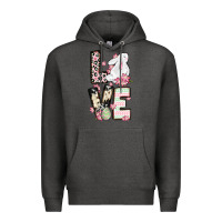 Charcoal Heather Love Easter bunny Premium Hoodie - OliviaCreatesArt