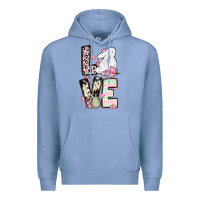 Colony Blue Love Easter bunny Premium Hoodie - OliviaCreatesArt