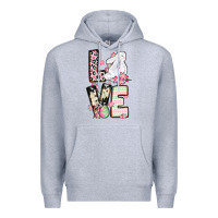 Heather Grey Love Easter bunny Premium Hoodie - OliviaCreatesArt