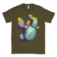 Army Green Opunthia Santa Rita Cactus Classic Tee - LillyAllenDesigns