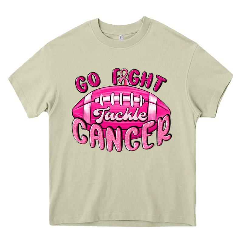 Go Fight Tackle Cancer Heavy Core Tee by MaliasSmallBusiness | Teevron