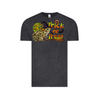 Vintage Black Trick Or Treat With Frog Vintage Tee - LillyAllenDesigns